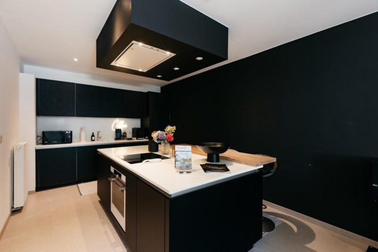 Cuisine moderne entièrement équipée – The Edgewater Suites ParkView, Namur