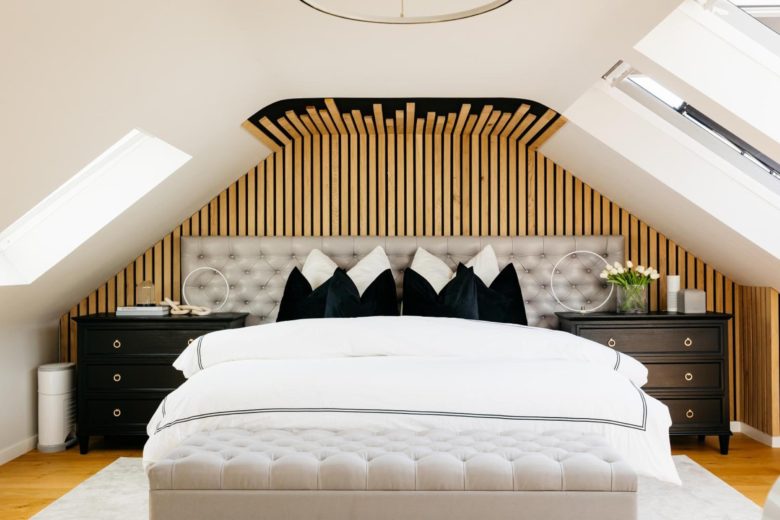 Suite parentale sous les toits avec baignoire îlot – The Edgewater Suites Riverside, Namur